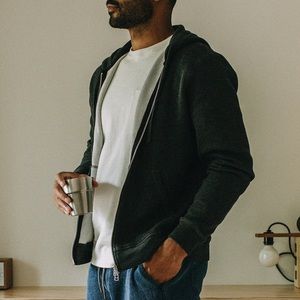 Taylor Stitch The Weekend Hoodie in Coal Double Knit size M, dark gray hoodie